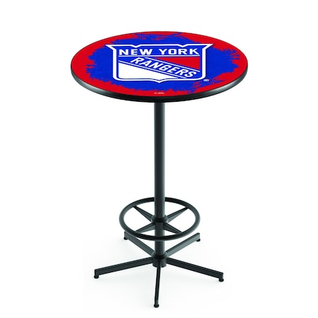 Holland Bar Stool Co 42" Black New York Rangers Pub Table L216B4228NYRang